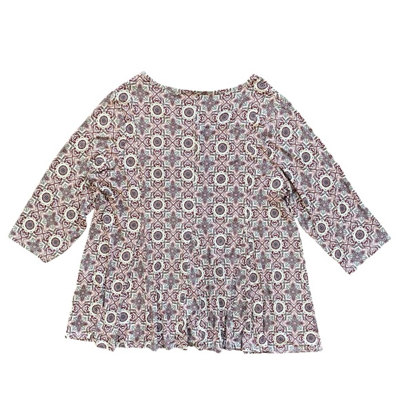 Dressbarn Women's Multicolor Floral Patterned V-Neck Relaxed Fit Top Size 3X NEW - Picture 3 of 10